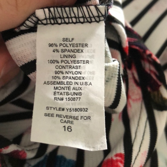 Floral, A-line, lace hater neck dress - Picture 5 of 5